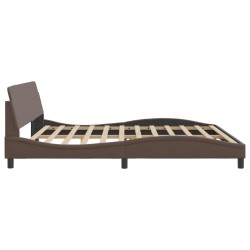 Cadre de lit sans matelas marron 200x200 cm similicuir 