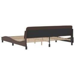 Cadre de lit sans matelas marron 200x200 cm similicuir 