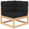Salon de jardin 6 pcs avec coussins Bois de pin massif 