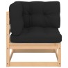 Salon de jardin 6 pcs avec coussins Bois de pin massif 