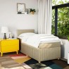 Sommier à lattes de lit et matelas Crème 90x190 cm Tissu 