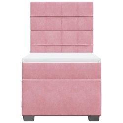 Sommier à lattes de lit avec matelas Rose 90x190 cm Velours 