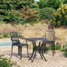 Ensemble de bistro 3 pcs Aluminium coulé Noir 