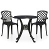 Ensemble de bistro 3 pcs Aluminium coulé Noir 