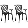 Ensemble de bistro 3 pcs Aluminium coulé Noir 