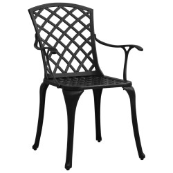 Ensemble de bistro 3 pcs Aluminium coulé Noir 