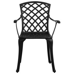 Ensemble de bistro 3 pcs Aluminium coulé Noir 