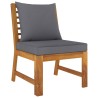 Salon de jardin 4 pcs avec coussin Bois d'acacia solide 