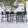 Ensemble à manger de jardin 7 pcs Noir 