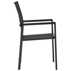 Ensemble à manger de jardin 7 pcs Noir 