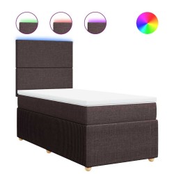 Sommier à lattes de lit avec matelas Marron foncé 80x200 cm 