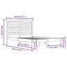 Cadre de lit sans matelas 140x190 cm bois massif 
