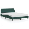 Cadre de lit sans matelas vert foncé 140x190 cm velours 