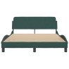 Cadre de lit sans matelas vert foncé 140x190 cm velours 