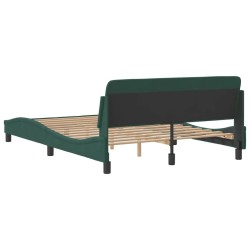Cadre de lit sans matelas vert foncé 140x190 cm velours 