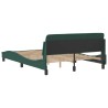 Cadre de lit sans matelas vert foncé 140x190 cm velours 