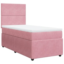 Sommier à lattes de lit avec matelas Rose 90x200 cm Velours 