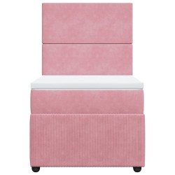 Sommier à lattes de lit avec matelas Rose 90x200 cm Velours 