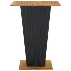 Ensemble de bar de jardin 9 pcs et coussins Résine tressée Noir 