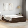 Cadre de lit avec tiroirs sans matelas chêne marron 135x190 cm 