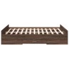 Cadre de lit avec tiroirs sans matelas chêne marron 135x190 cm 