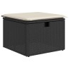 Salon de jardin 6 pcs avec coussins noir résine tressée 