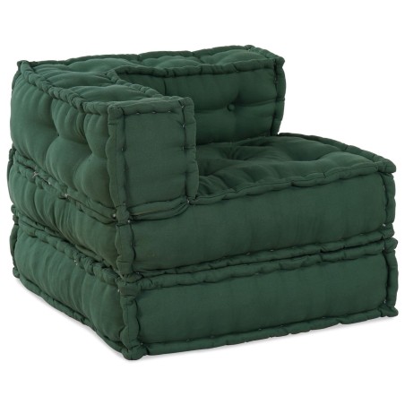 Poufs modulaires3 pièces en tissu vert 