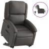 Fauteuil inclinable électrique gris cuir véritable 