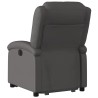 Fauteuil inclinable électrique gris cuir véritable 