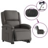 Fauteuil inclinable électrique gris cuir véritable 