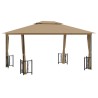 Tonnelle avec parois et toit double 3x4 m Taupe 