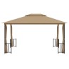 Tonnelle avec parois et toit double 3x4 m Taupe 