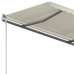 Auvent manuel rétractable sur pied 400x300 cm Crème 