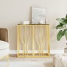 Table console doré 70x30x70 cm acier inoxydable et verre 