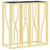 Table console doré 70x30x70 cm acier inoxydable et verre 
