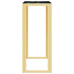 Table console doré 70x30x70 cm acier inoxydable et verre 