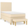 Sommier à lattes de lit avec matelas Crème 100x200 cm Tissu 