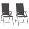 Ensemble de bistro 3 pcs aluminium et textilène argenté 