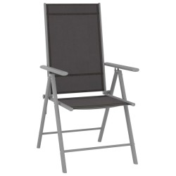 Ensemble de bistro 3 pcs aluminium et textilène argenté 