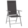 Ensemble de bistro 3 pcs aluminium et textilène argenté 