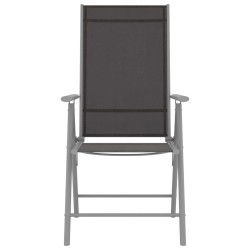 Ensemble de bistro 3 pcs aluminium et textilène argenté 