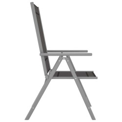 Ensemble de bistro 3 pcs aluminium et textilène argenté 