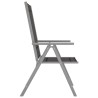 Ensemble de bistro 3 pcs aluminium et textilène argenté 