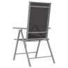 Ensemble de bistro 3 pcs aluminium et textilène argenté 