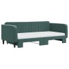 Lit de jour et gigogne et matelas vert foncé 100x200 cm velours 