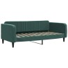 Lit de jour et gigogne et matelas vert foncé 100x200 cm velours 