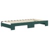 Lit de jour et gigogne et matelas vert foncé 100x200 cm velours 