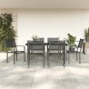 Ensemble à manger de jardin 7 pcs noir textilène et acier 
