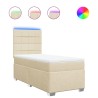 Sommier à lattes de lit avec matelas Crème 90x200 cm Tissu 