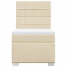 Sommier à lattes de lit avec matelas Crème 90x200 cm Tissu 